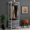 Sorbus Clothing Rack with Drawers - Clothes Stand Dresser - Wood Top, Steel Frame, & Fabric Drawers - Tall Closet Storage Organizer - Garment Rack for Hanging Shirts, Dresses, & Jackets